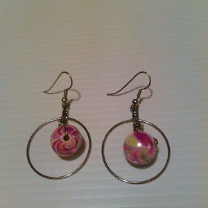 Women's Handmade Pink Swirly in a Hoop